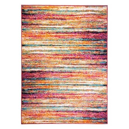 HOME DYNAMIX Home Dynamix 769924410783 5 ft. 2 in. x 7 ft. 2 in. Splash Cellis Area Abstract Rug - Orange; Blue & Cream 769924410783